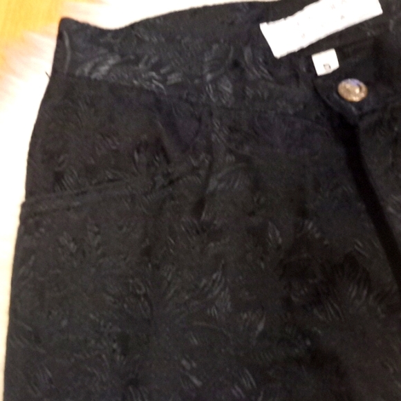 VTG-Holly Sharp Black Tapestry Straight Leg Pants-#1222 - Picture 3 of 9